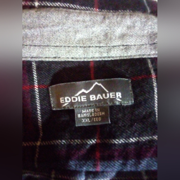 Eddie Bauer Long Sleeve Cotton Flannel Multi Color Stripes Shirt Men's 2XL - Picture 9 of 10
